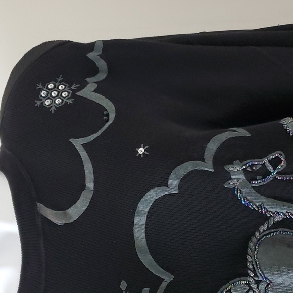 Lim Ying Ying Winter Pullover Sweatshirt Black Size Medium  Vintage - Picture 2 of 10